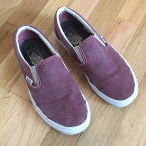 Maroon Vans Slip On Sneakers